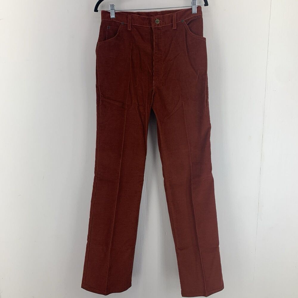 Vintage Wrangler Women 30X34 Corduroy High Rise Flare Jeans Cowgirl Western 70's